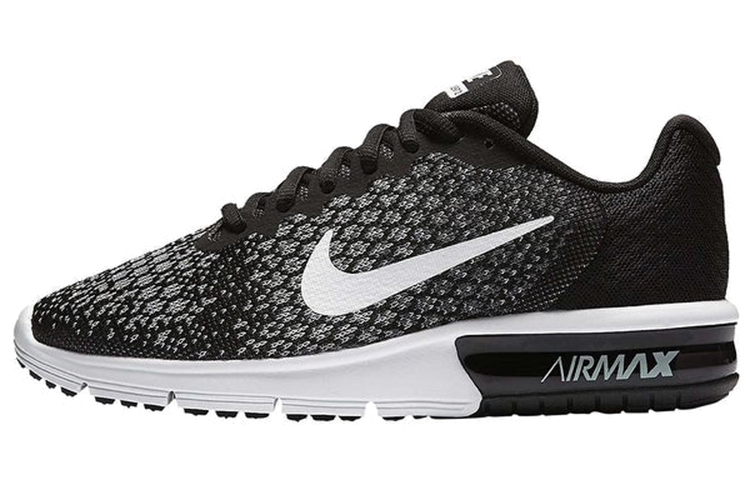 Nike Air Max Sequent 2 Black White Dark Grey Women's