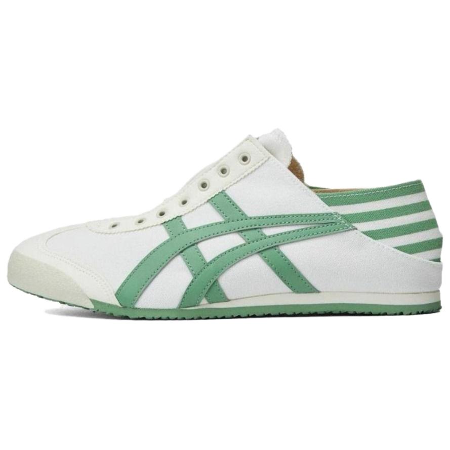 Onitsuka Tiger MEXICO 66 Anti-Slip Wear-Resistant Low-Top Casual Shoes Unisex White Green