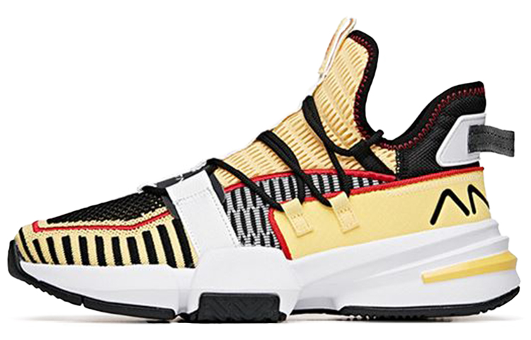 Anta Craze 1 Cushioned Slip Resistant Mid Top Basketball Shoes Men's Black Yellow