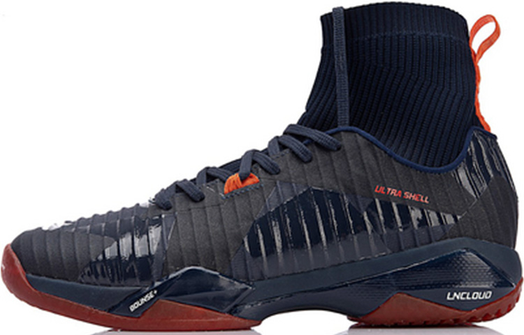 LINING Frontier Shadow Badminton Shoes Unisex High Top Outer Space Blue