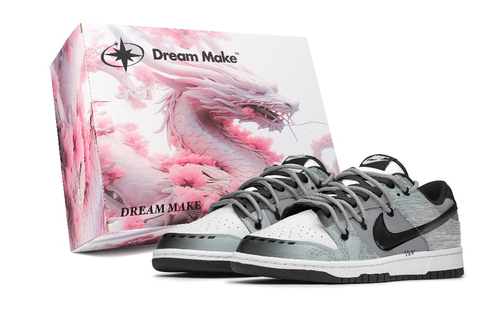 Nike Dunk Anti-Slip Wear-Resistant Low-Top Skateboard Shoes Unisex Light Gray