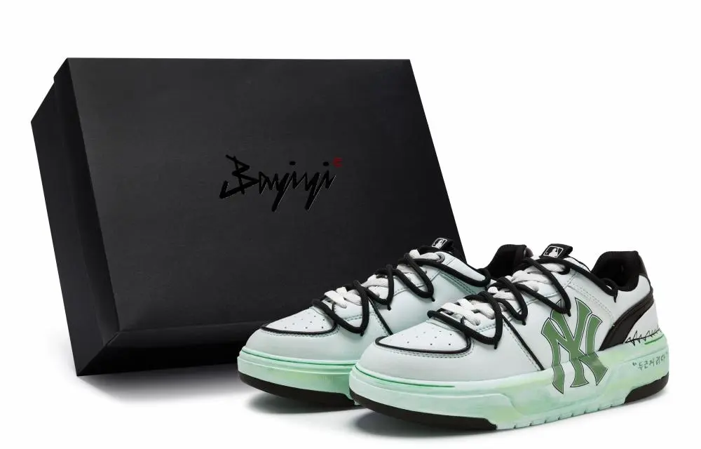 MLB Chunky Liner 811 Manufacture Spring Breeze Green Special Shoe Box Low-Top Skateboard Shoes Unisex Green Black
