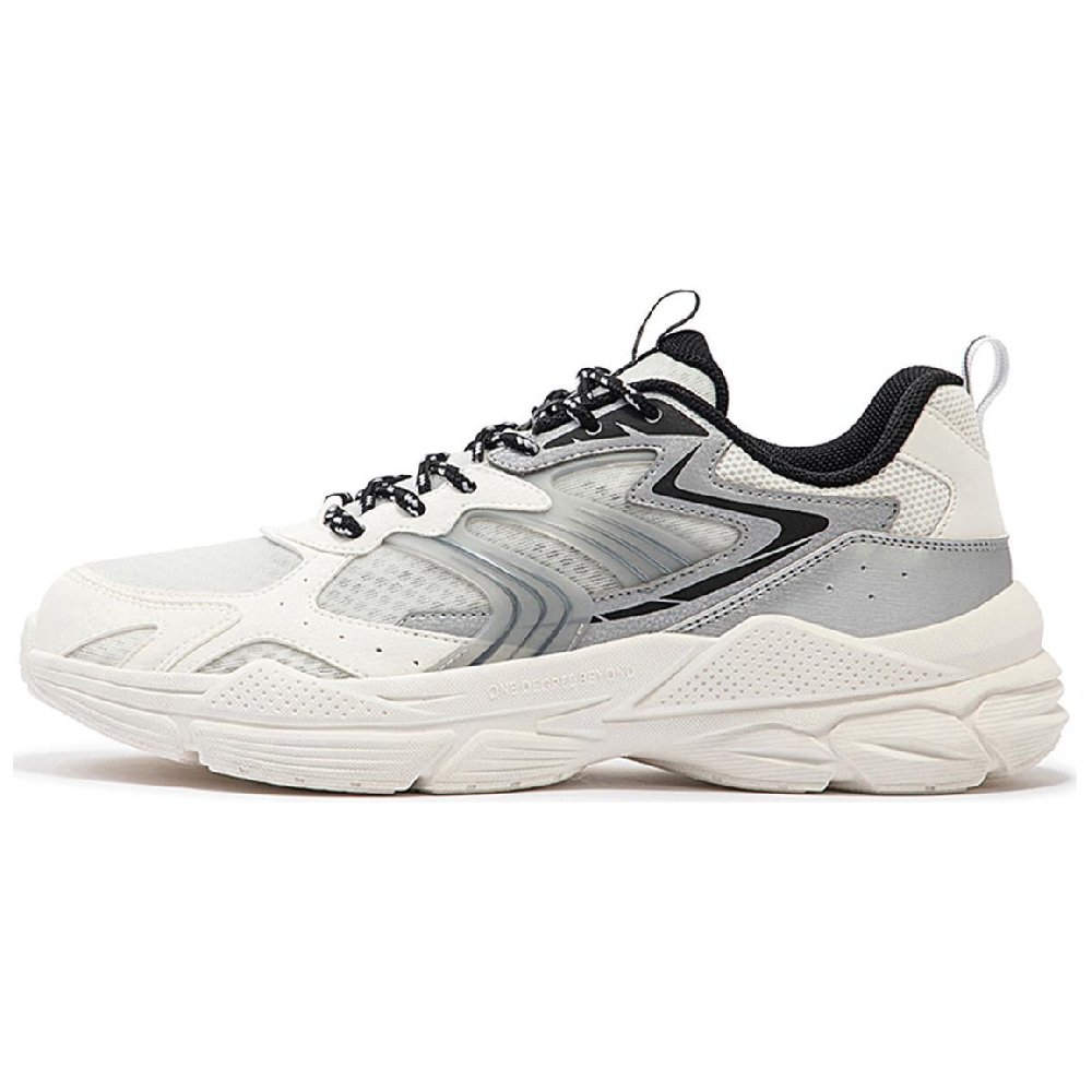 361° Anti Slip Wear Resistant Low Top Casual Running Shoes Men's White Silver