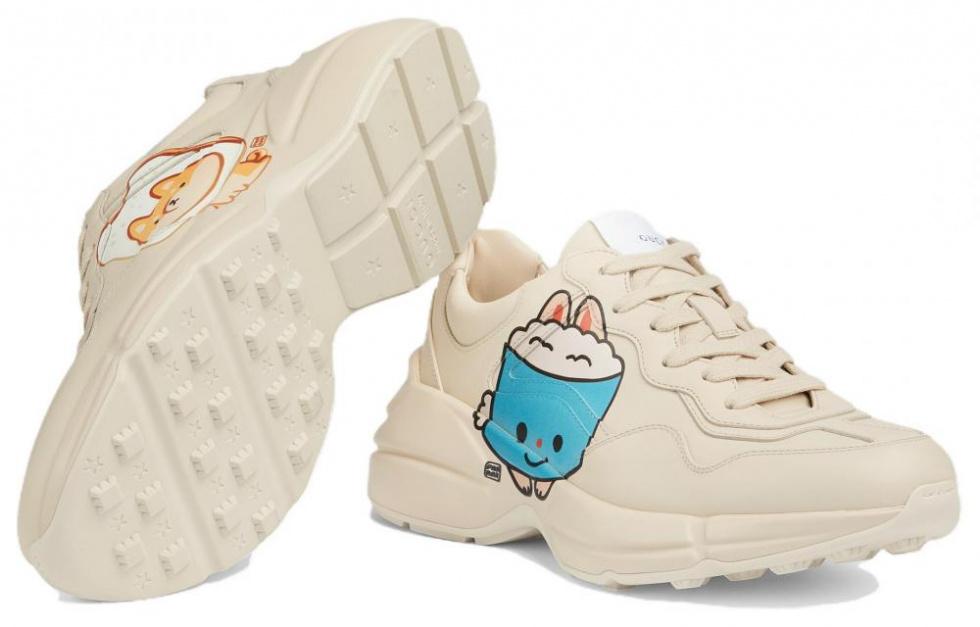 GUCCI Rhyton Low-Top Chunky Sneakers Women's Ivory White купить в интернет-магазине Yoocart с быстрой доставкой по России.