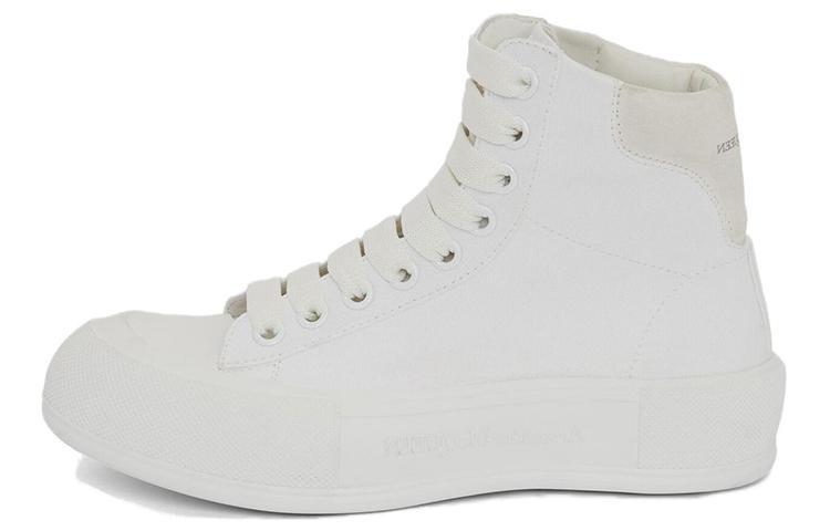 Alexander McQueen Deck Plimsoll High Top Sneaker Optical White Women's