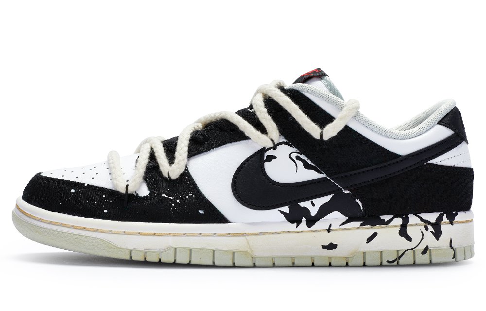 Nike Dunk Low Top Skateboard Shoes Men's Black White Gray