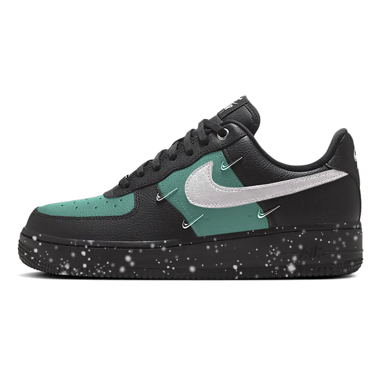 Nike Air Force 1 Anti-Slip Wear-Resistant Low-Top Skateboard Shoes Women's Black White Green