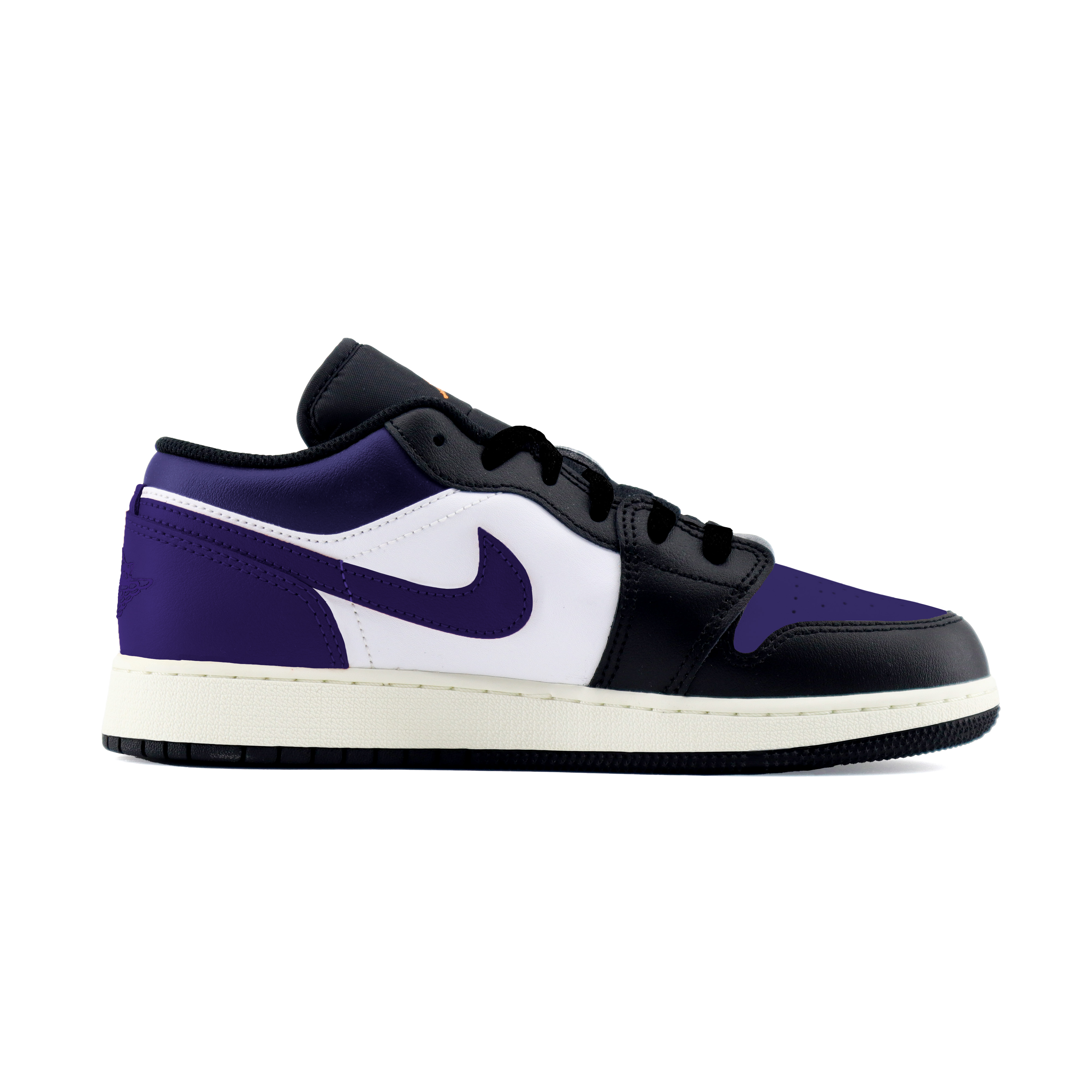 Jordan Air Jordan 1 Luxury Streetwear Fashion Abrasion Resistant Low top Vintage Basketball Shoes Unisex Black Purple
