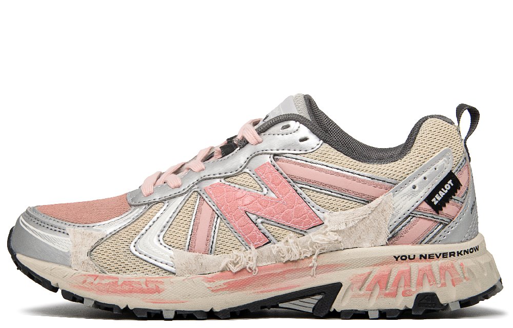 New Balance NB 410 Anti-Slip And Wear-Resistant Water-Resistant Low-Top Running Shoes Unisex Silver Pink