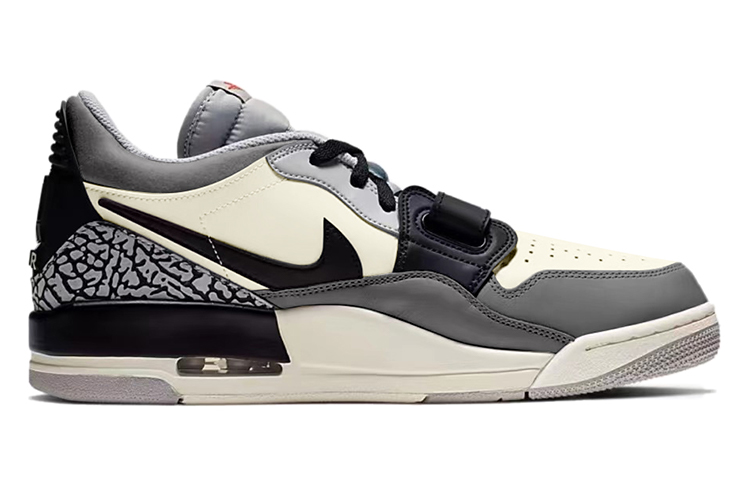 Jordan Legacy 312 Cushioning Mid-Top Vintage Basketball Shoes Men's Black Beige Gray
