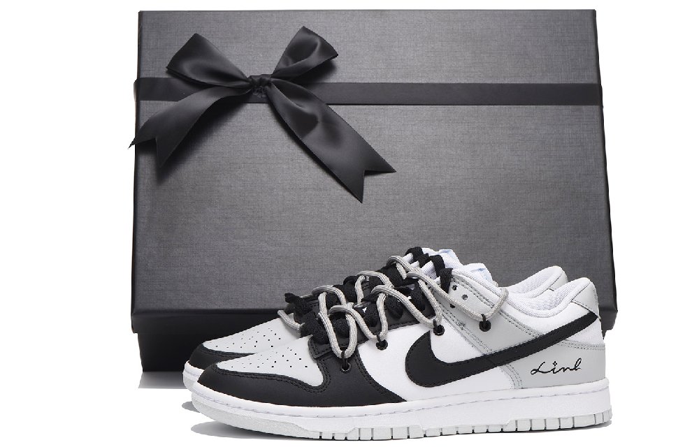 Nike Dunk Coverage Slip-Resistant Impact Resistance Wear-Resistant Low-Top Skateboard Shoes GS Black Gray