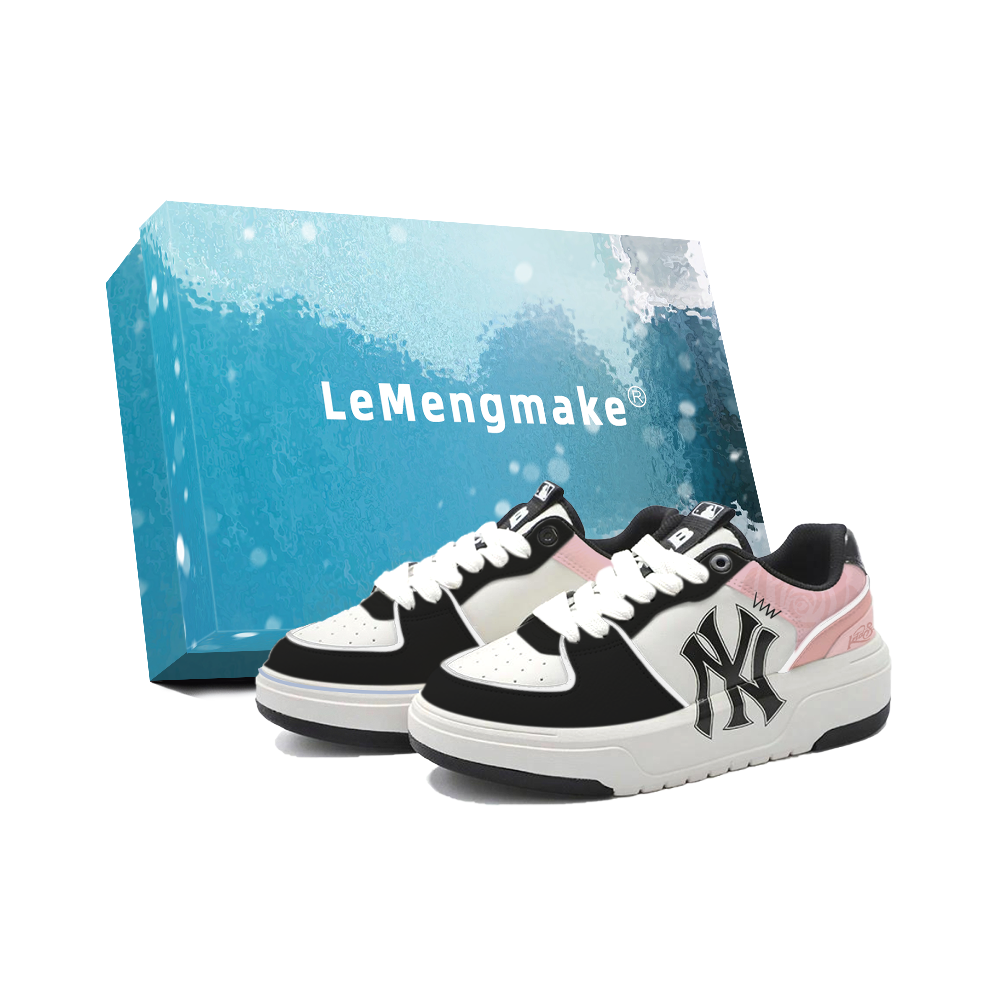 MLB Chunky Liner Lemon Joy Cushioning, Wear Resistant Low Top Skateboard Shoes Unisex White