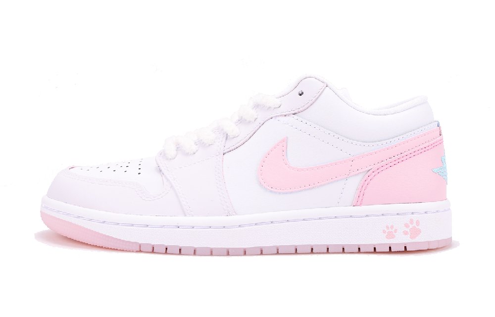 JORDAN Air JORDAN 1 Vintage Basketball Shoes Unisex Low-Top Pink White