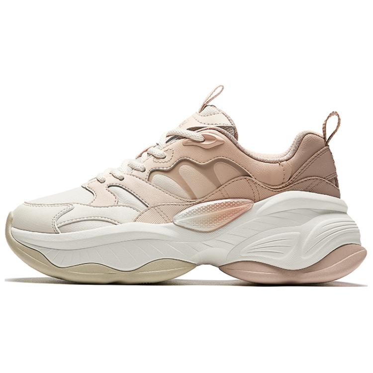 Anta Life Collection Anti-Slip Wear-Resistant Low-Top Chunky Sneakers Women's White Beige Brown
