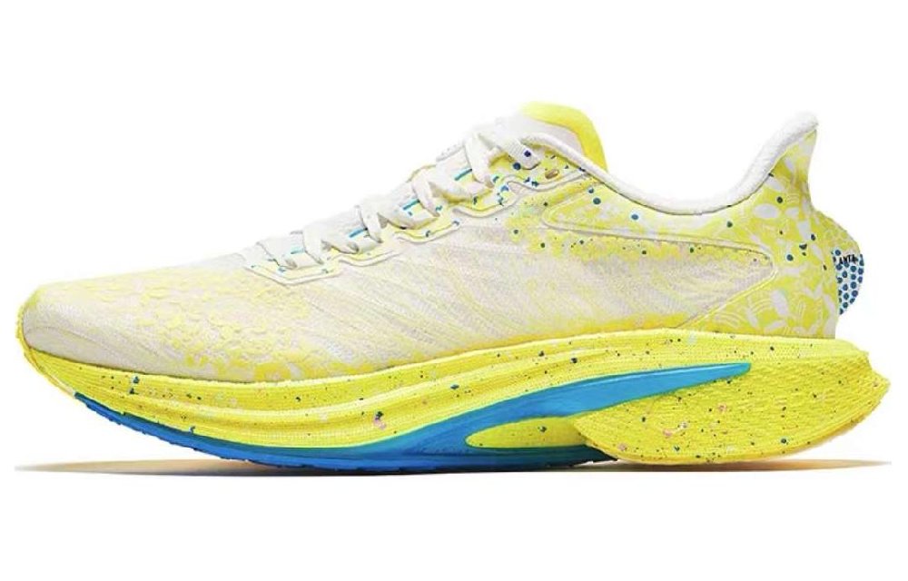 Anta MACH 4.0 Cushioned Wear Resistant Breathable Lightweight Low Top Training Running Shoes Men's White Yellow
