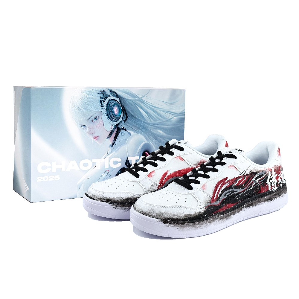 LiNing Pontoon Boats Cushioning, Wear Resistant Low Top Skateboard Shoes Men's Ghost Black