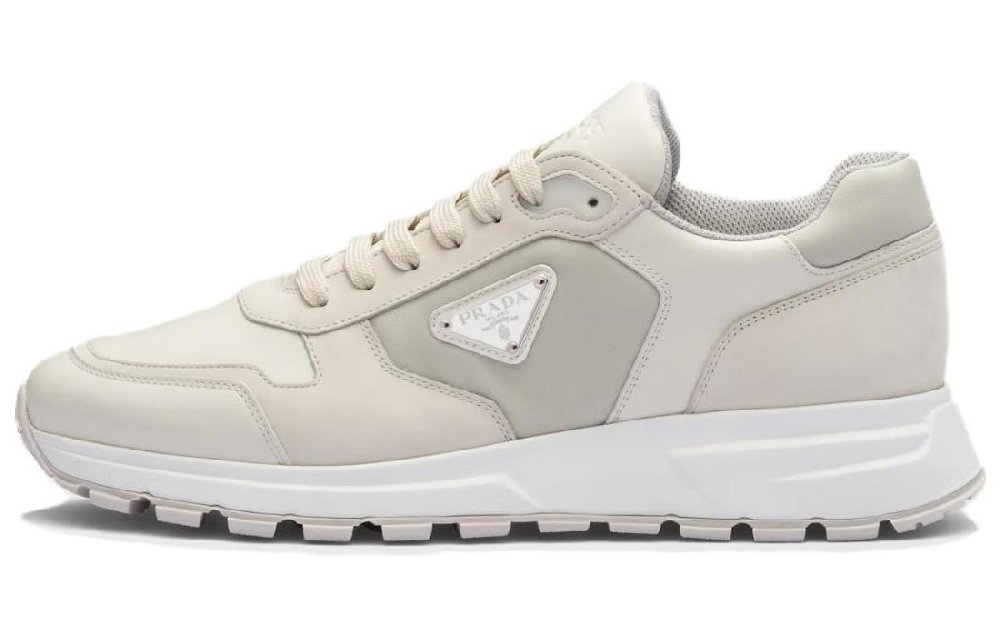 PRADA Triangle-logo Leather Sneakers