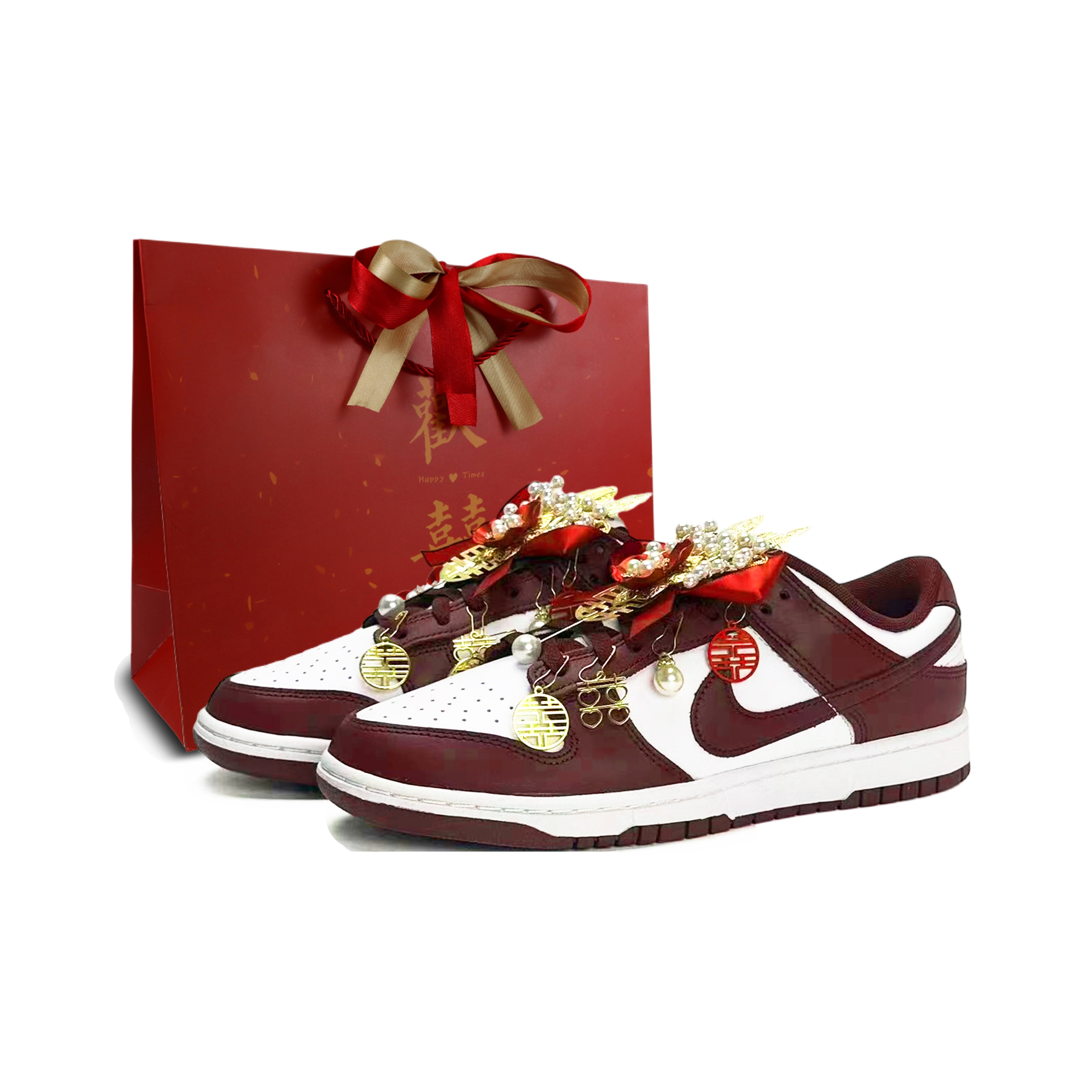 Nike Dunk Wedding Shoes, Match Made In Heaven, Trendy Fashion, Box Abrasion Resistant Low top Skateboard Shoes Unisex