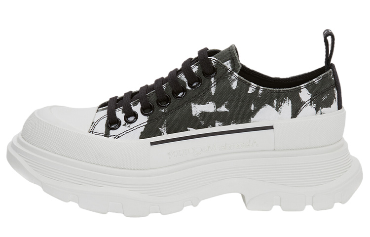 Alexander McQueen Tread Slick Low Lace Up White Black Women's