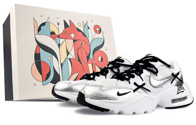 Nike Air Max Fusion Cushioning Anti-Slip And Wear-Resistant Low-Top Running Shoes Women's White Black