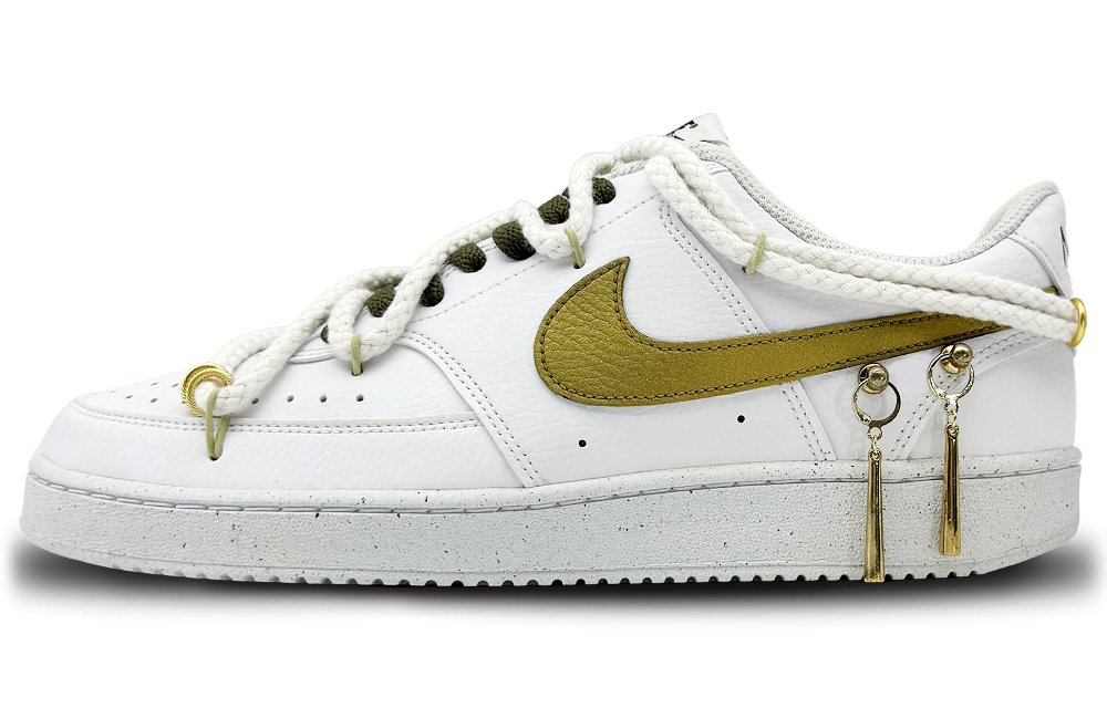 Nike Court Vision 1 Slip-Resistant Cushioning Wear-Resistant Low-Top Skateboard Shoes Men's Gold