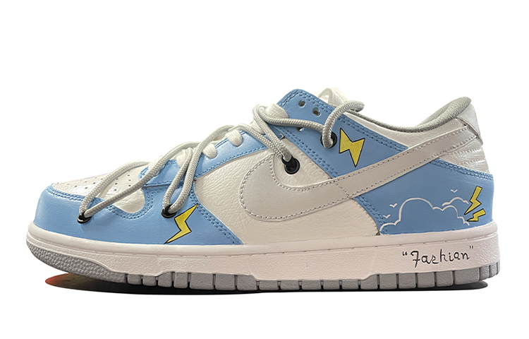 Nike Dunk Low Deconstructed Style Lightning Cloud Low-Top Skateboard Shoes GS Blue Gray