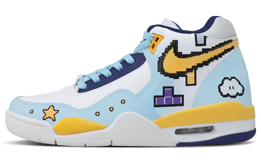 Nike Flight Legacy Mid-Top Vintage Basketball Shoes Men's Blue White
