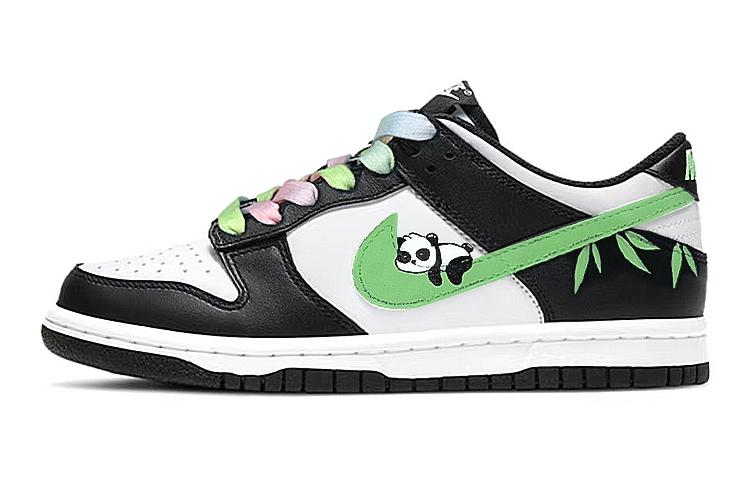 Nike Dunk Skateboard Shoes Men Low-Top Black White Green