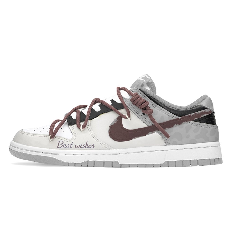 Nike Dunk Abrasion-Resistant Low-Top Skateboard Shoes Unisex Gray White