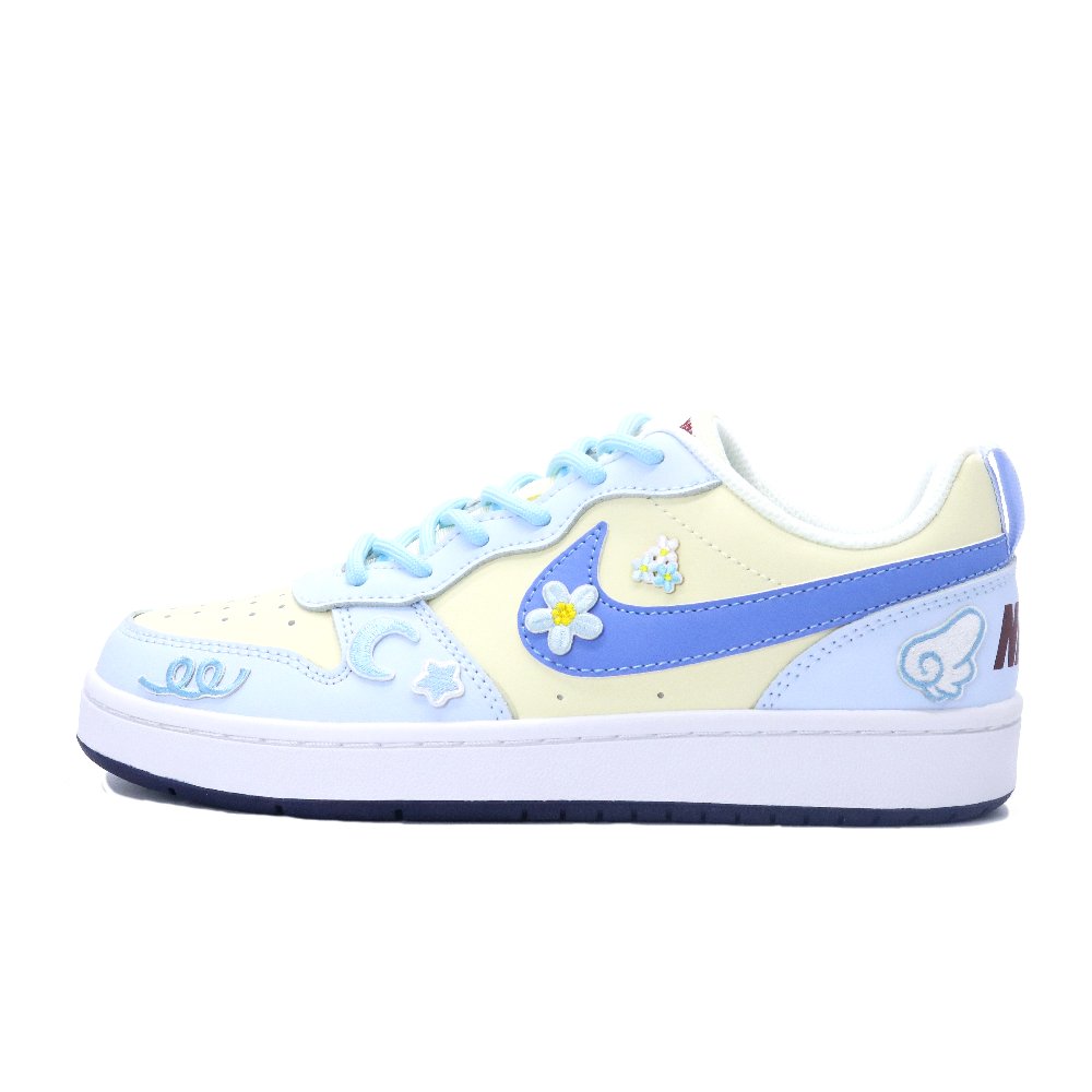 Nike Court Borough Lightweight And Breathable Low Top Skateboard Shoes Women's Blue Yellow Red