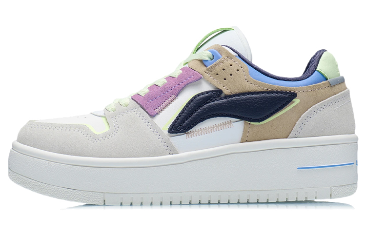LiNing Tianji Slip Resistant, Abrasion Resistant, Lightweight, Breathable Low Top Skateboard Shoes Women's Mist White