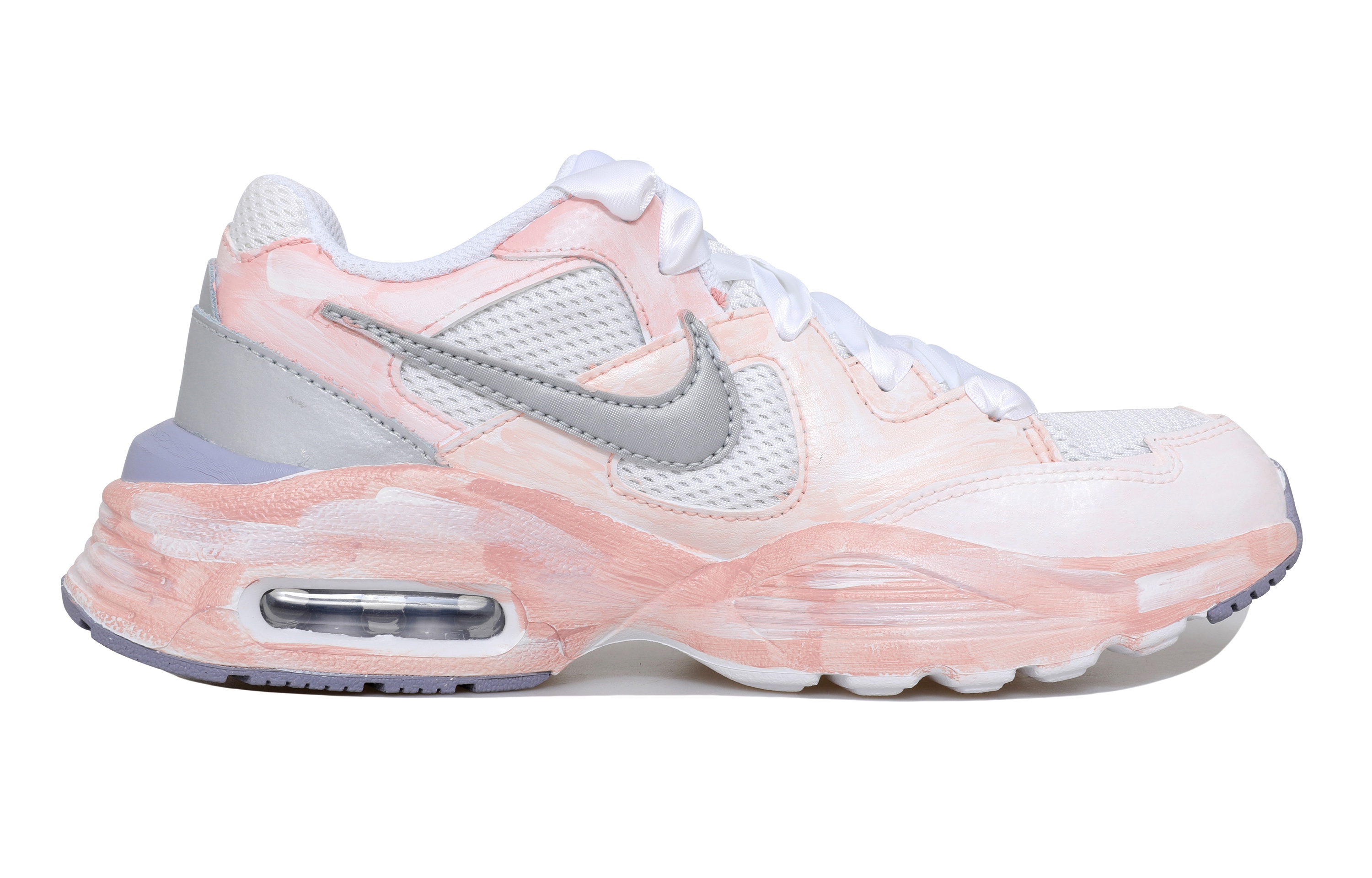 Nike Air Max Fusion Moisture Wicking Quick Dry Low Top Running Shoes Women's Pink Silver White купить в интернет-магазине Yoocart с быстрой доставкой по России.