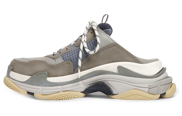Balenciaga Triple S Mules 'Grey Blue Double Foam And Mesh'