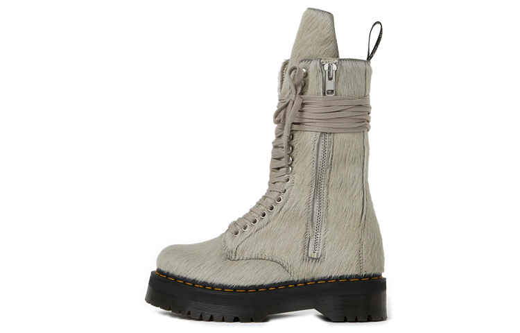RICK OWENS X Dr Martens Calf-hair Quad-sole Boots