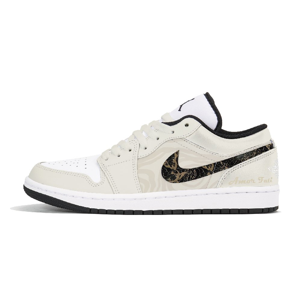 Jordan Air Jordan 1 Dust Collection Abrasion Resistant Breathable Low Top Vintage Basketball Shoes Men's Ecru