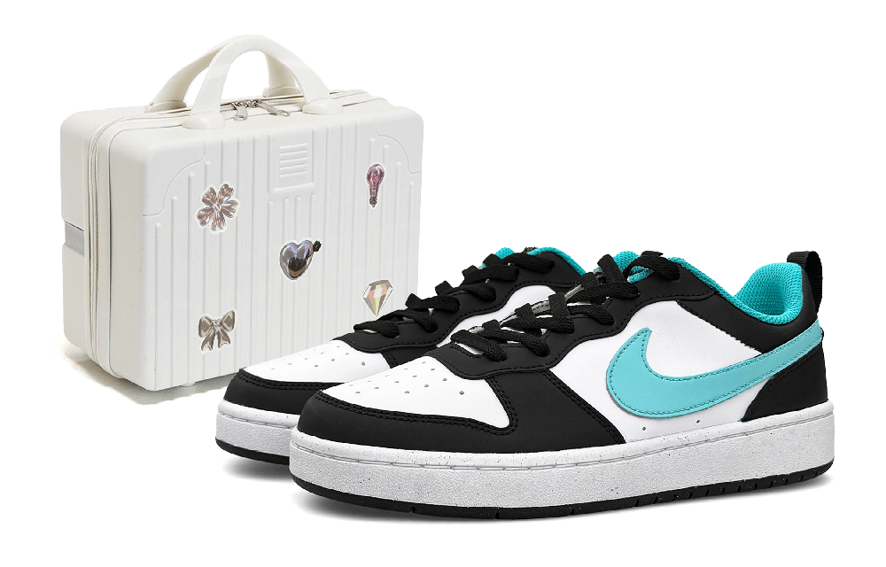 Nike Court Borough Cushioning Wear-Resistant Low-Top Skateboard Shoes Women's Blue Black