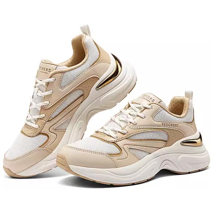 Skechers Street Support Rebound Breathable Low Top Casual Running Shoes Women's White Brown