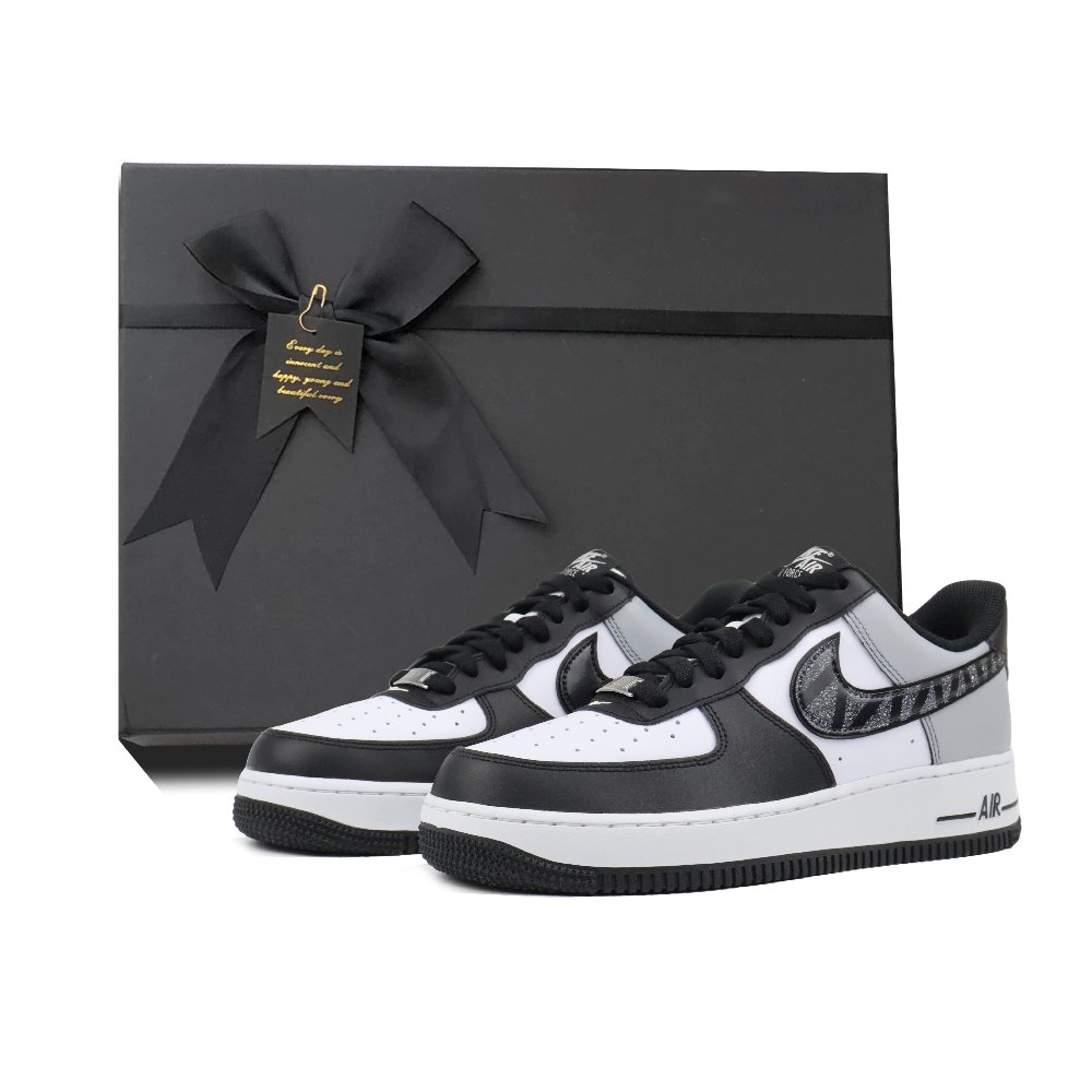 Nike Air Force 1 Gray Island Starry Sky Abrasion Resistant Low Top Skateboard Shoes Unisex Black Gray