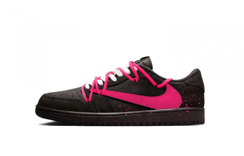 Jordan Air Jordan 1 Vintage Basketball Shoes Unisex Low top Black Pink