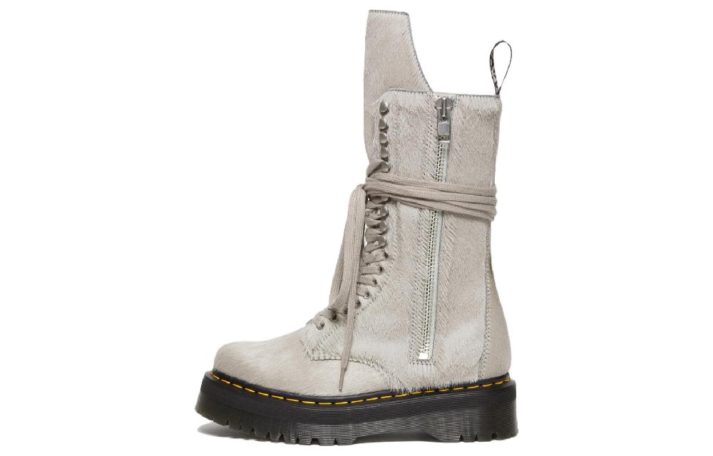 Dr.Martens 1918 Ro Hair On Lace Up Strobe Calf Length Platform Boot 'Rick Owens'
