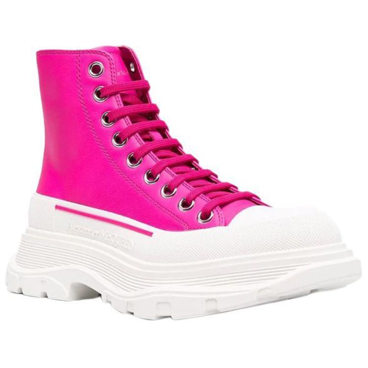 Alexander McQueen Leather Tread Slick Boot Pink White Women's купить в интернет-магазине Yoocart с быстрой доставкой по России.