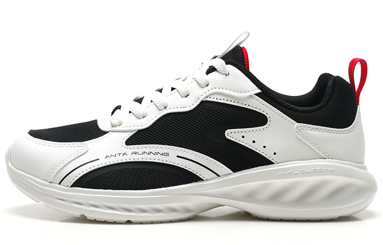 Anta Breathable And Lightweight Low Top Running Shoes Men's Black White Red