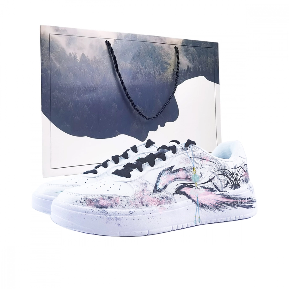 LiNing Pontoon Boats Slip Resistant, Lightweight, And Breathable Low Top Skateboard Shoes Unisex Cherry Blossom Pink