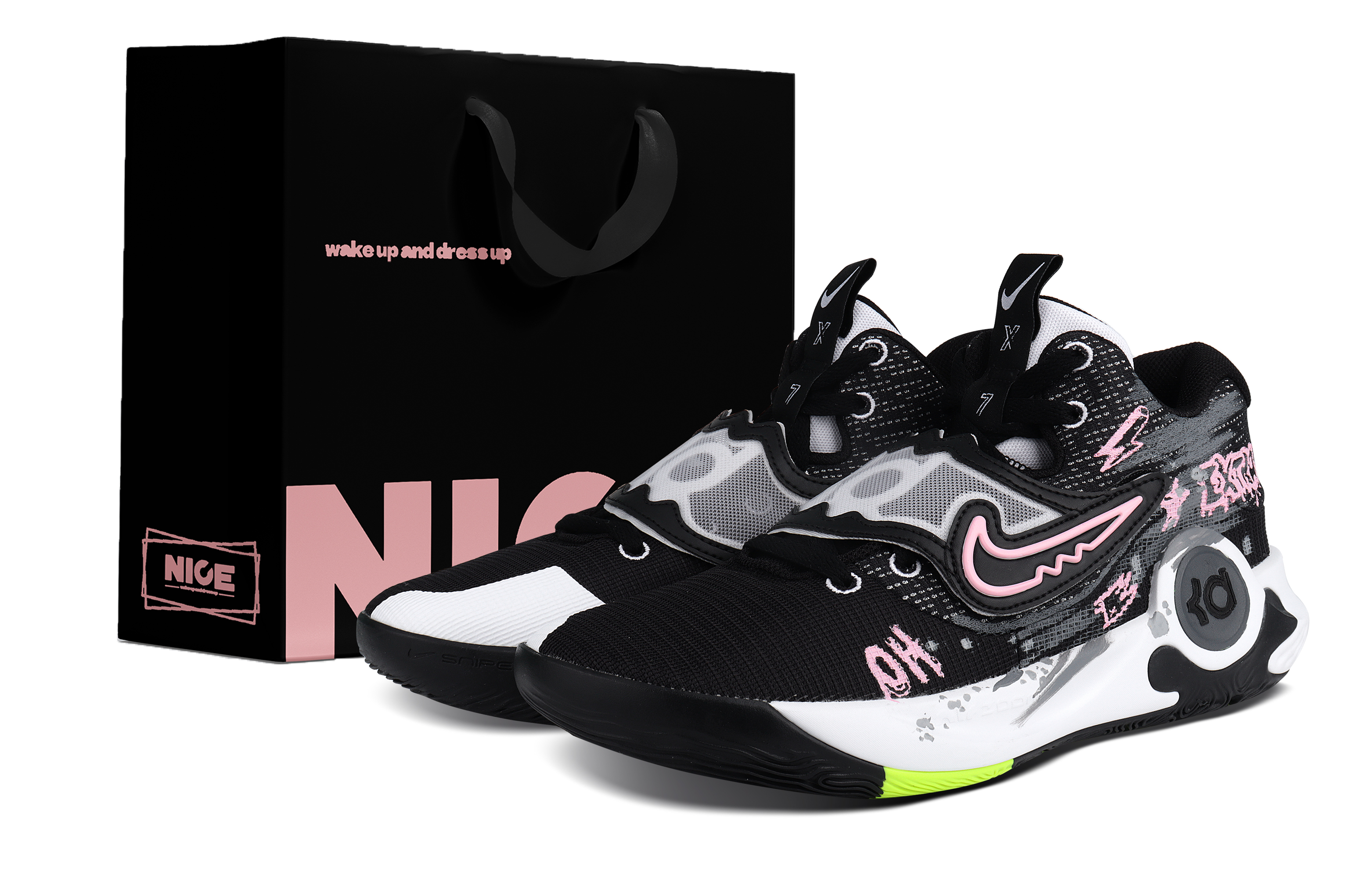 Nike KD Trey 5 X Cushioning And Abrasion Resistant Coverage Low top Basketball Shoes Men's Black Rose Fuchsia