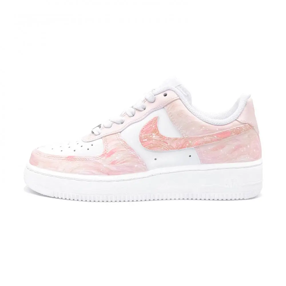Nike Air Force 1 Pink Mist Sea, First Culture Abrasion Resistant Balance Low top Skateboard Shoes Unisex Pink