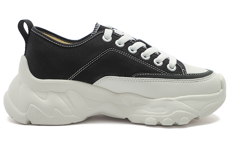 MLB Chunky High Abrasion Resistant Low Top Chunky Sneakers Unisex Black