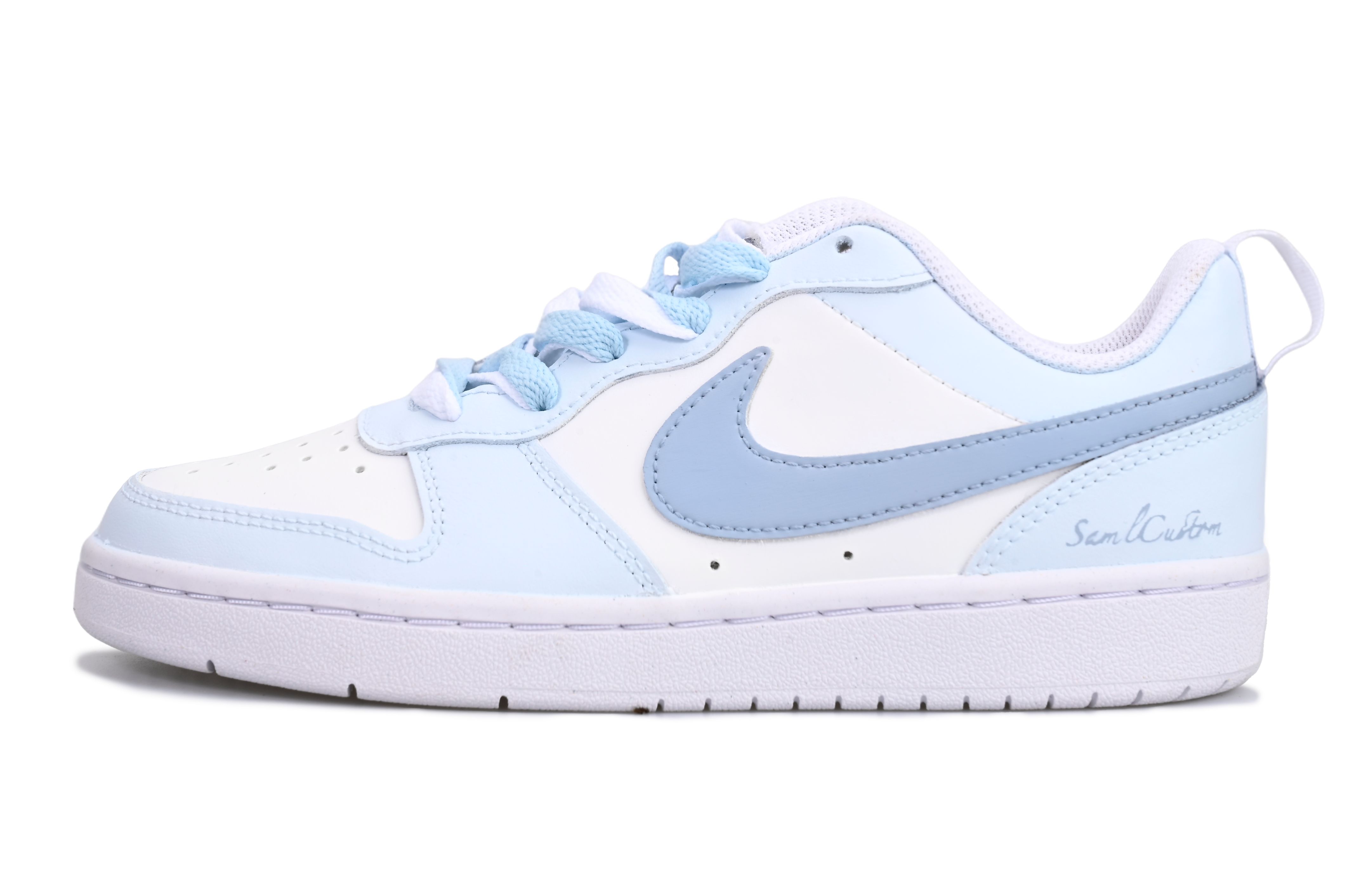 Nike Court Borough Foam Sweet Bean SAML Slip Resistant Abrasion Resistant Low top Skateboard Shoes Women's Dusty Blue
