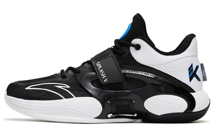 Anta KT-SPLASH-V Tiger Whale Cushioning Anti-Slip And Wear-Resistant Mid-Top Basketball Shoes Black White