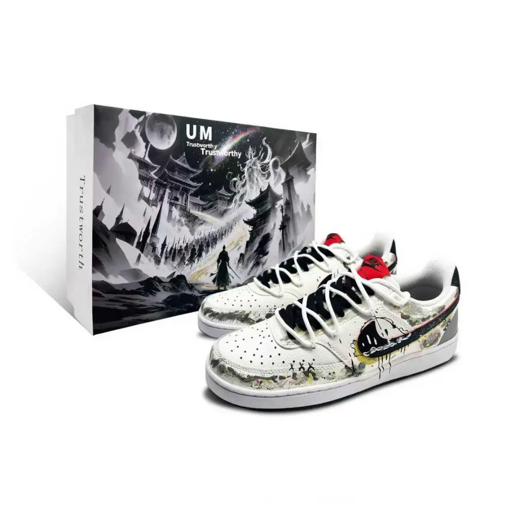 Nike Court Vision 1 Shadow Q Coverage Low top Skateboard Shoes Men's Gray White