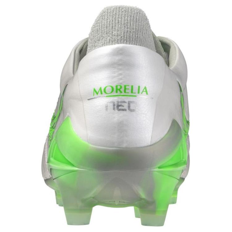 Mizuno Morelia Neo 4 Anti-Slip Wear-Resistant Soccer Shoes Unisex White Green